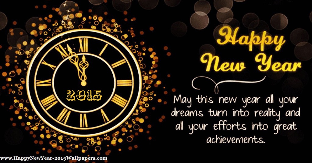 Happy New Year Clock Card HD Wallpaper Stylish