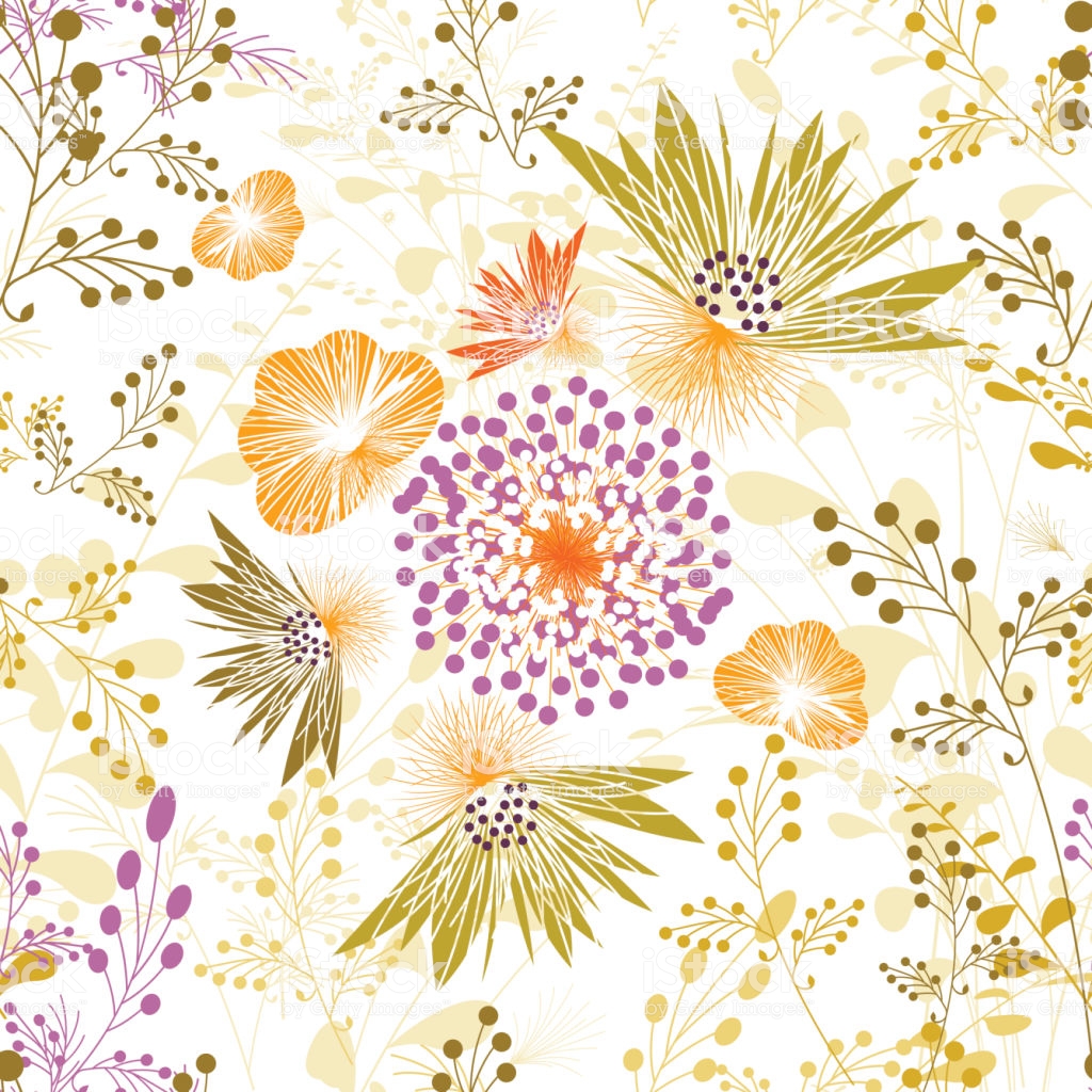 Spring Flower Pattern Seamless Floral Wallpaper Wrapping Paper