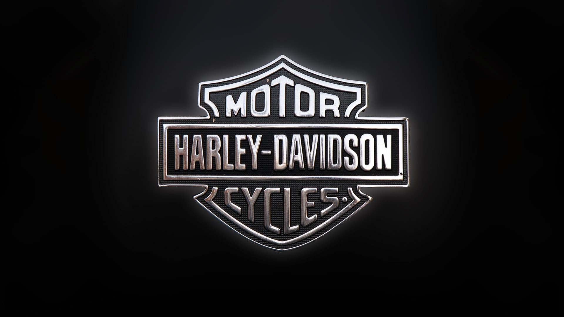 Classic Harley-Davidson Logo on Black Background