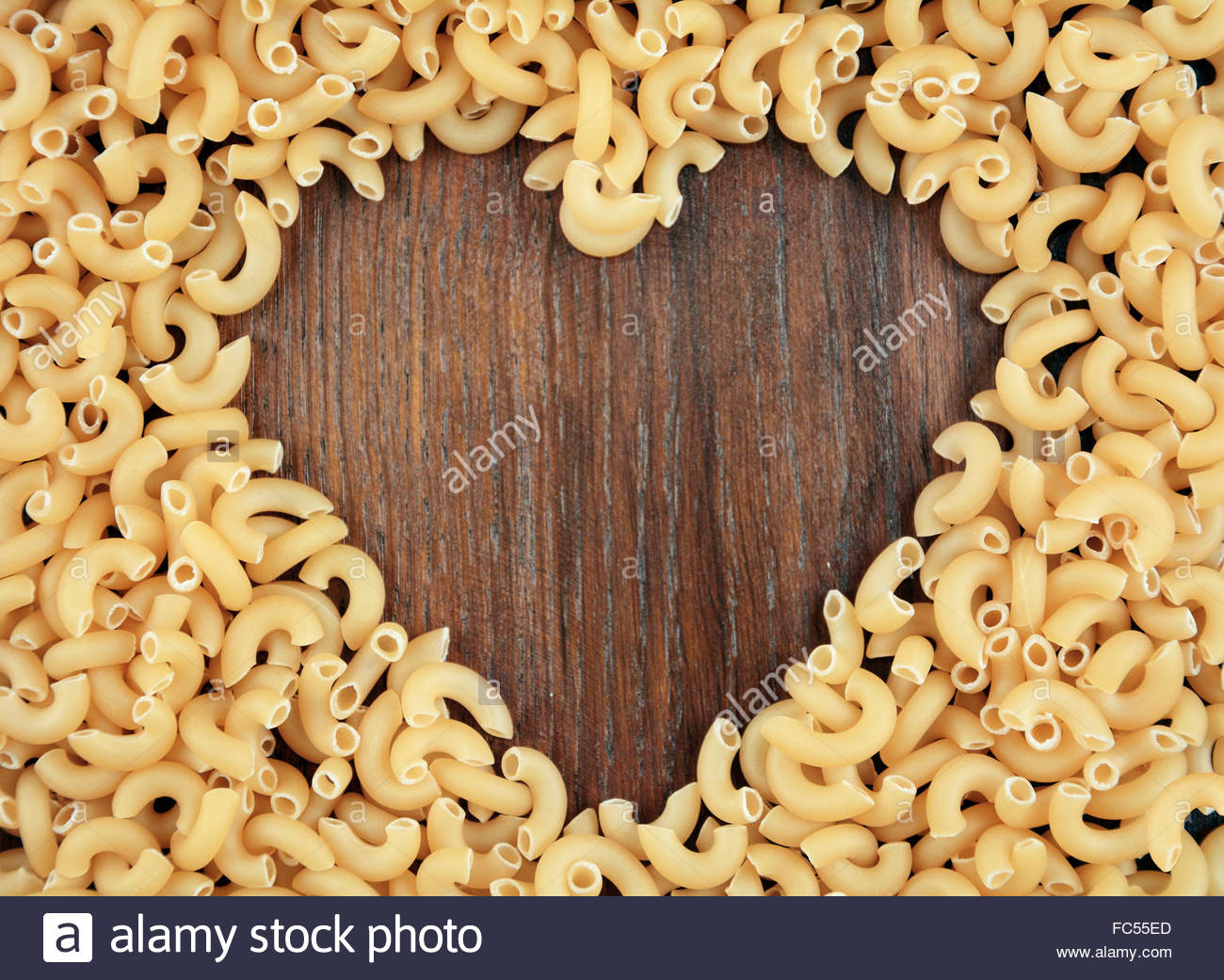 Raw Chifferi Pasta Background Stock Photo