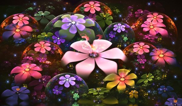 Flowers Multicolor Fractals Deviantart Fairies