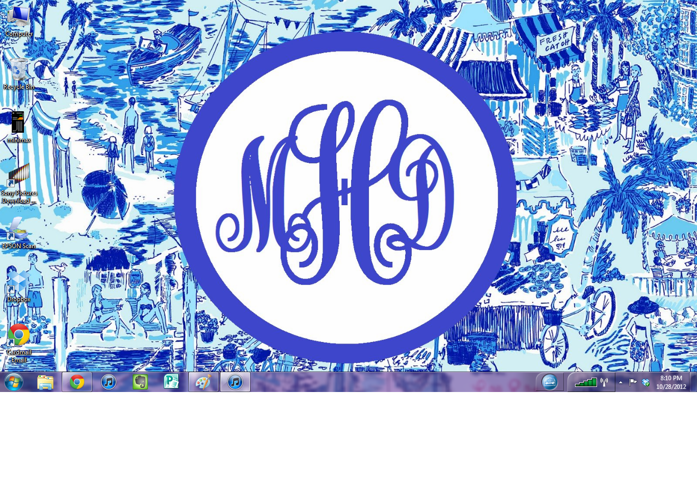 In Pearls Diy Monogram Desktop Background Using Microsoft Paint