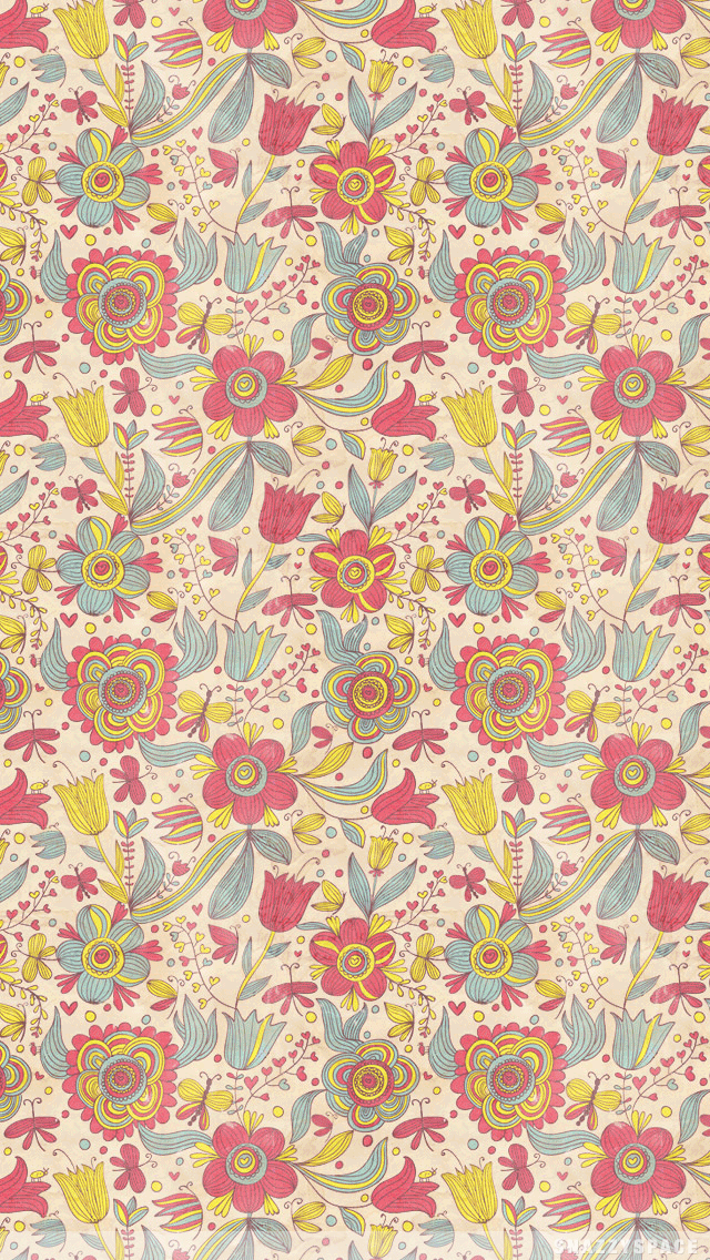 wallpaper installing this retro flowers iphone wallpaper is very easy