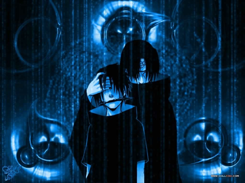 Blue Cool Itachi And Sasuke Anime Naruto HD Desktop Wallpaper