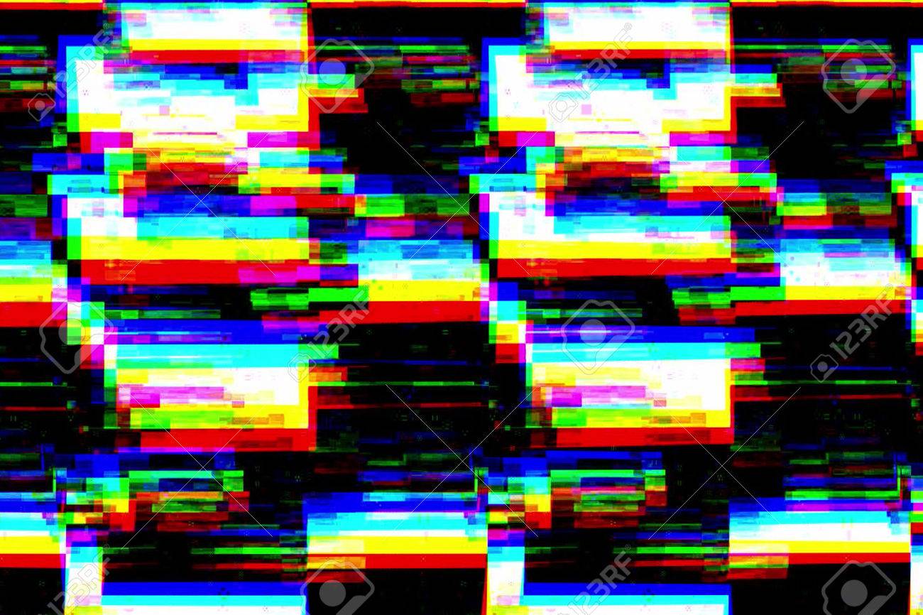 Colorful Background Realistic Flickering Analog Vintage Tv Signal