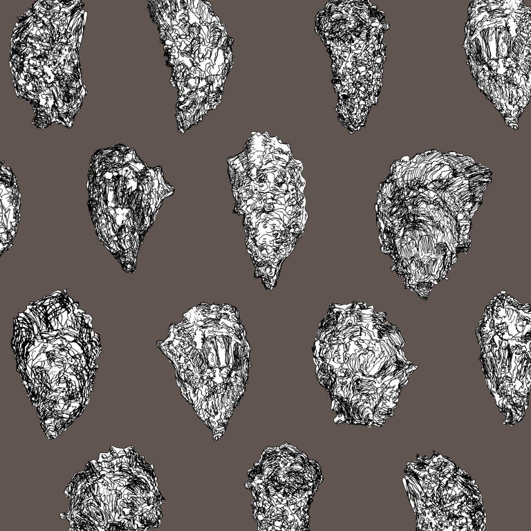 Oysters Wallpaper Black And White On Red Smooth Paper For Sale