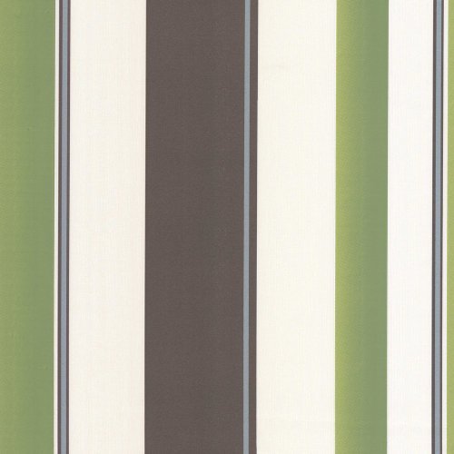 Green Brown Cream Striped Wallpaper
