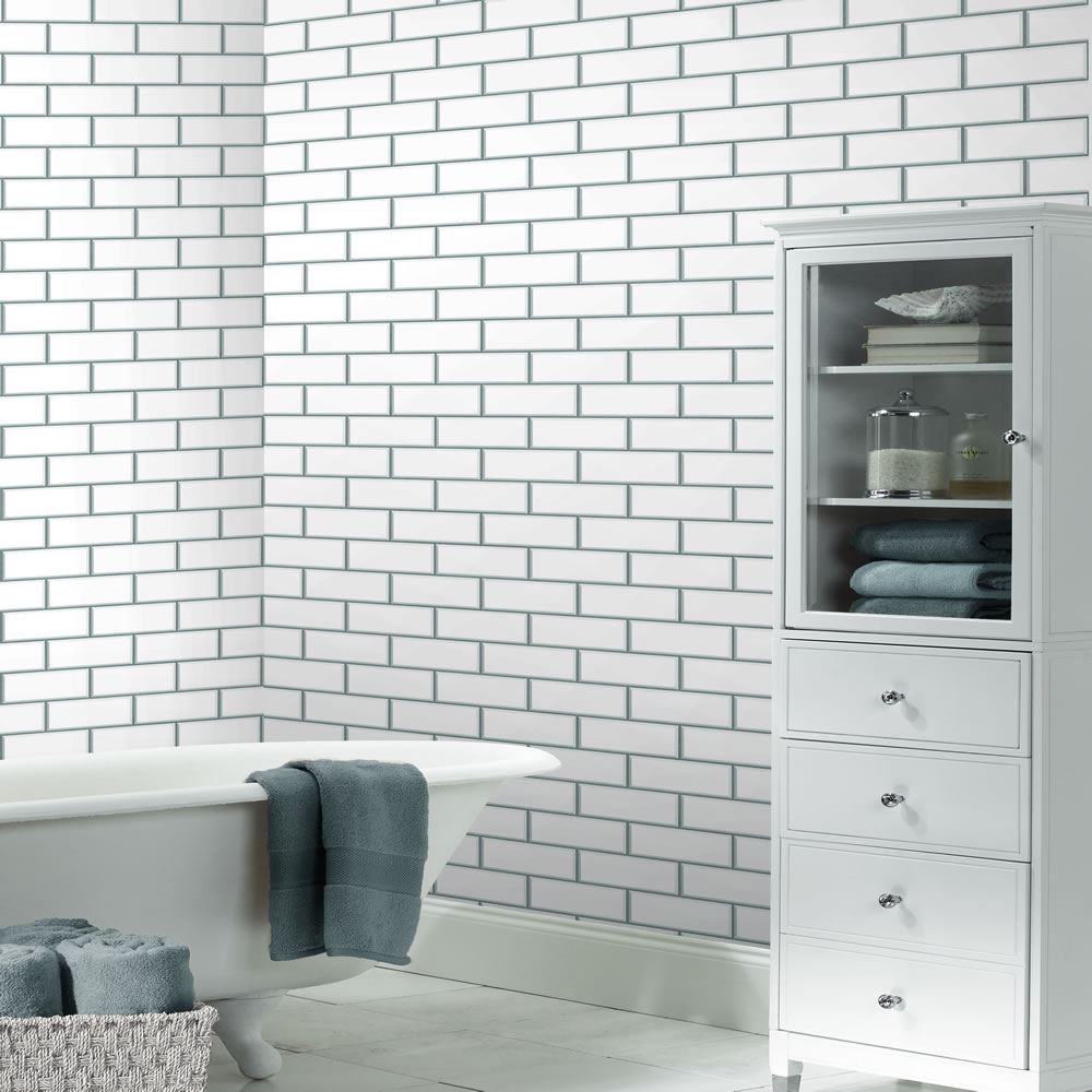 Supplies White Silver Fd40136 Ceramica Brick Tile Subway