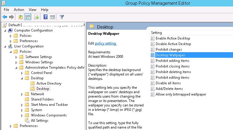 Setting Desktop Wallpapers Background Using Group Policy Windows OS
