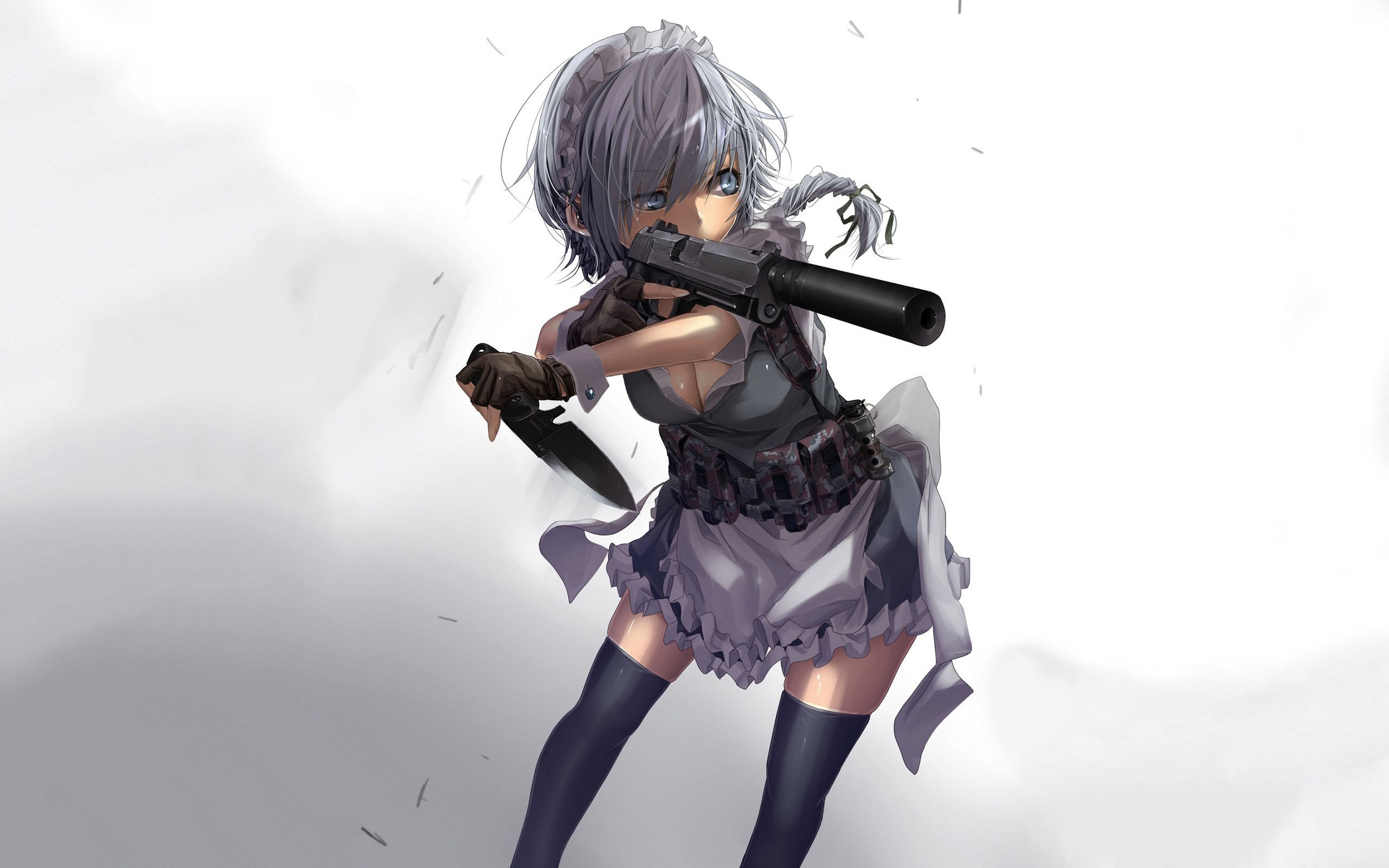 Download Anime Girl Gray Gun Sexy By Josephs Anime Gun Wallpapers Sniper Gun Wallpapers