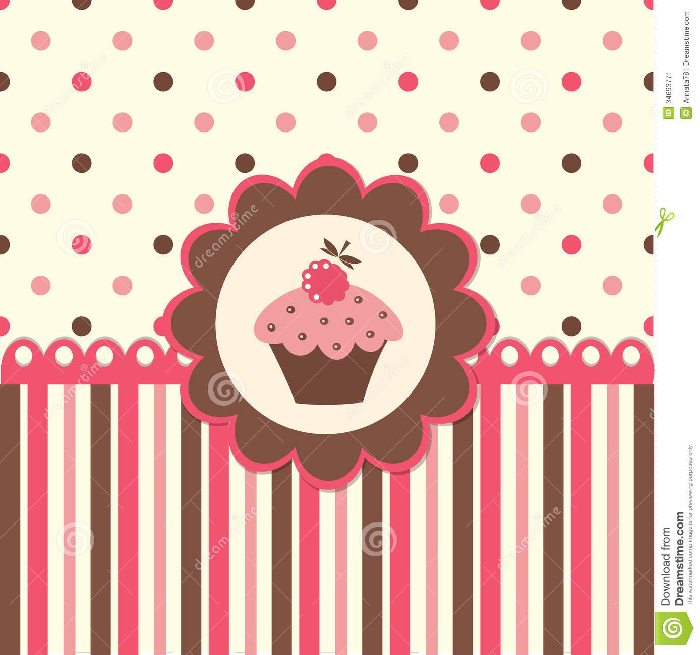 Cute Cupcake Background Vector With