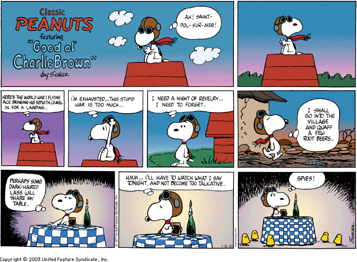 Favourite Snoopy Strips The World War Flying Ace