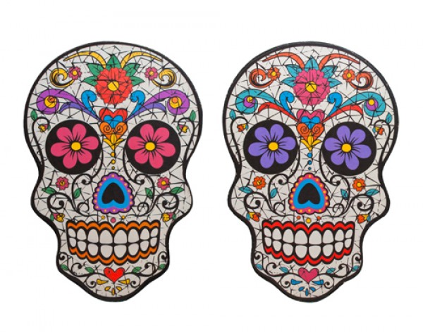 Sugar Candy Skull Hanging Wall Plaque In Colour Options Title