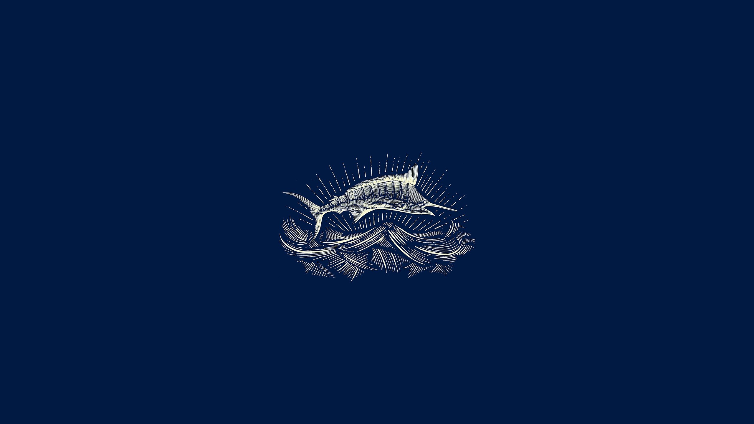 Illustration Marlin Fish Jumping Blue Background