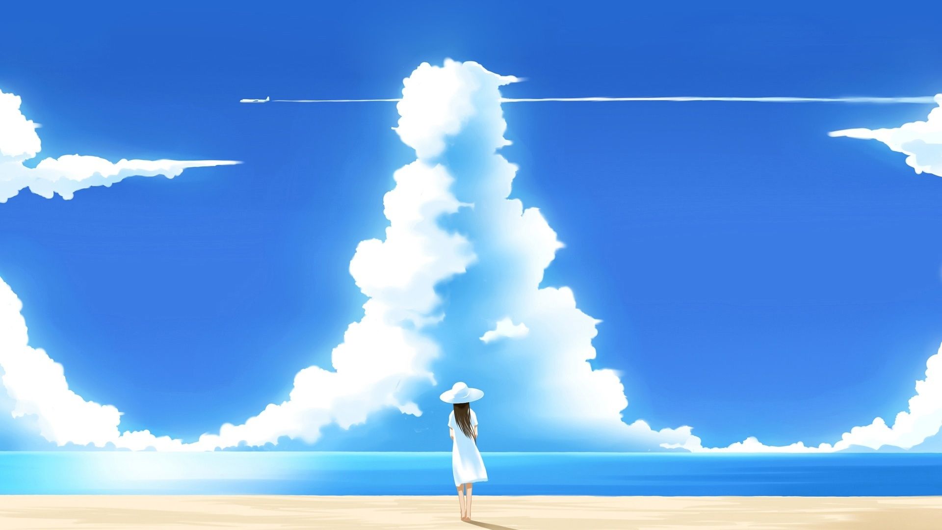 The Beach by Gong Hailiang | Beach illustration, Beach background, Beach  drawing