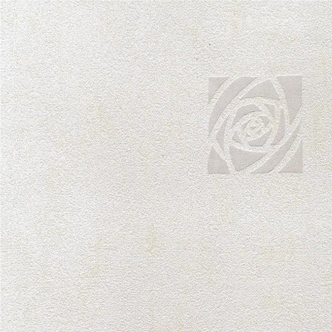 Brown White Mica Texture Plain Flower Motif Vinyl Wallpaper