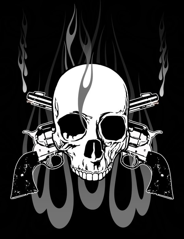 Skulls And Guns Wallpaper Skull N By Alex Barrera