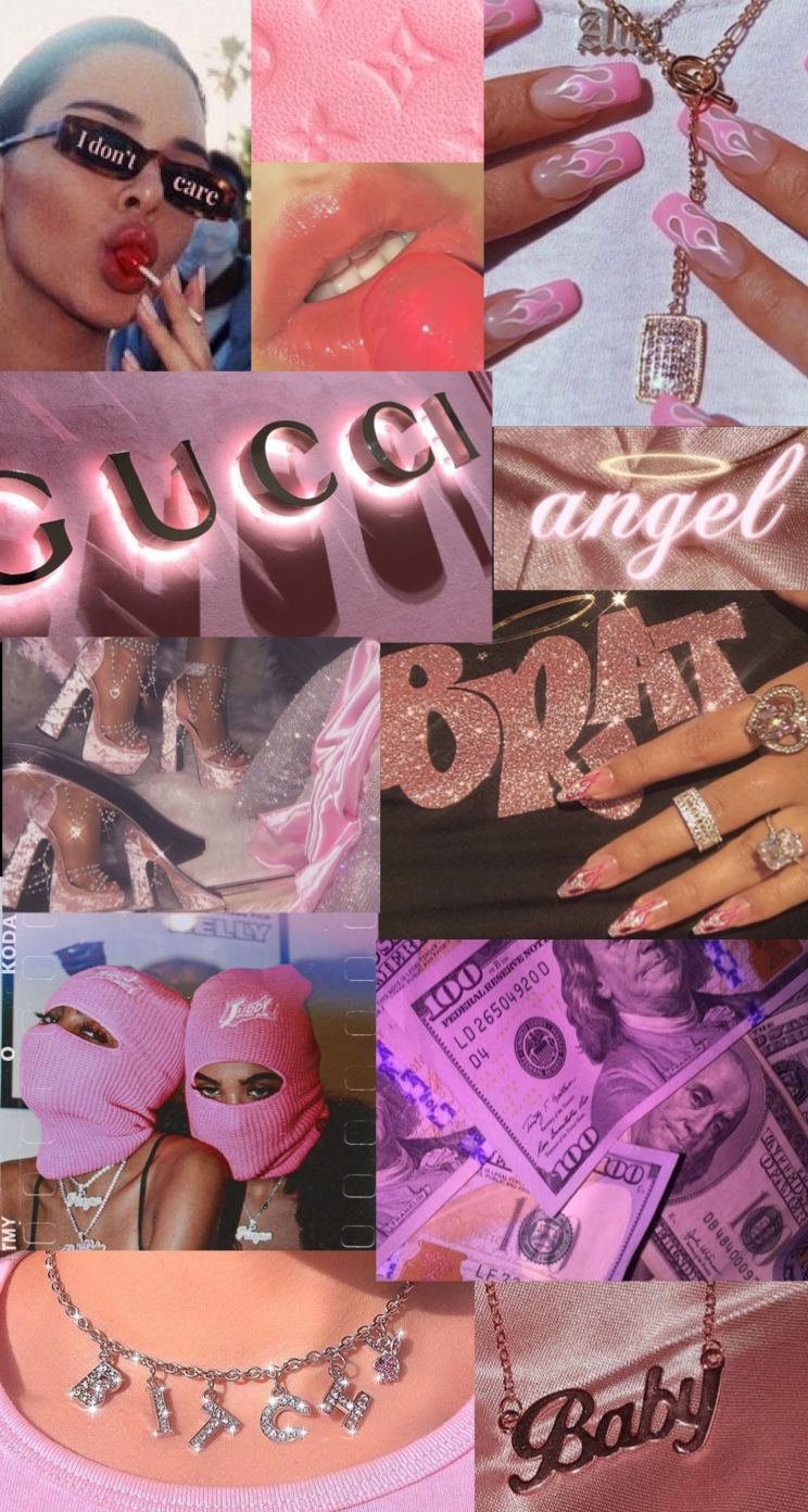 Pink Baddie Aesthetic Background Wallpaper