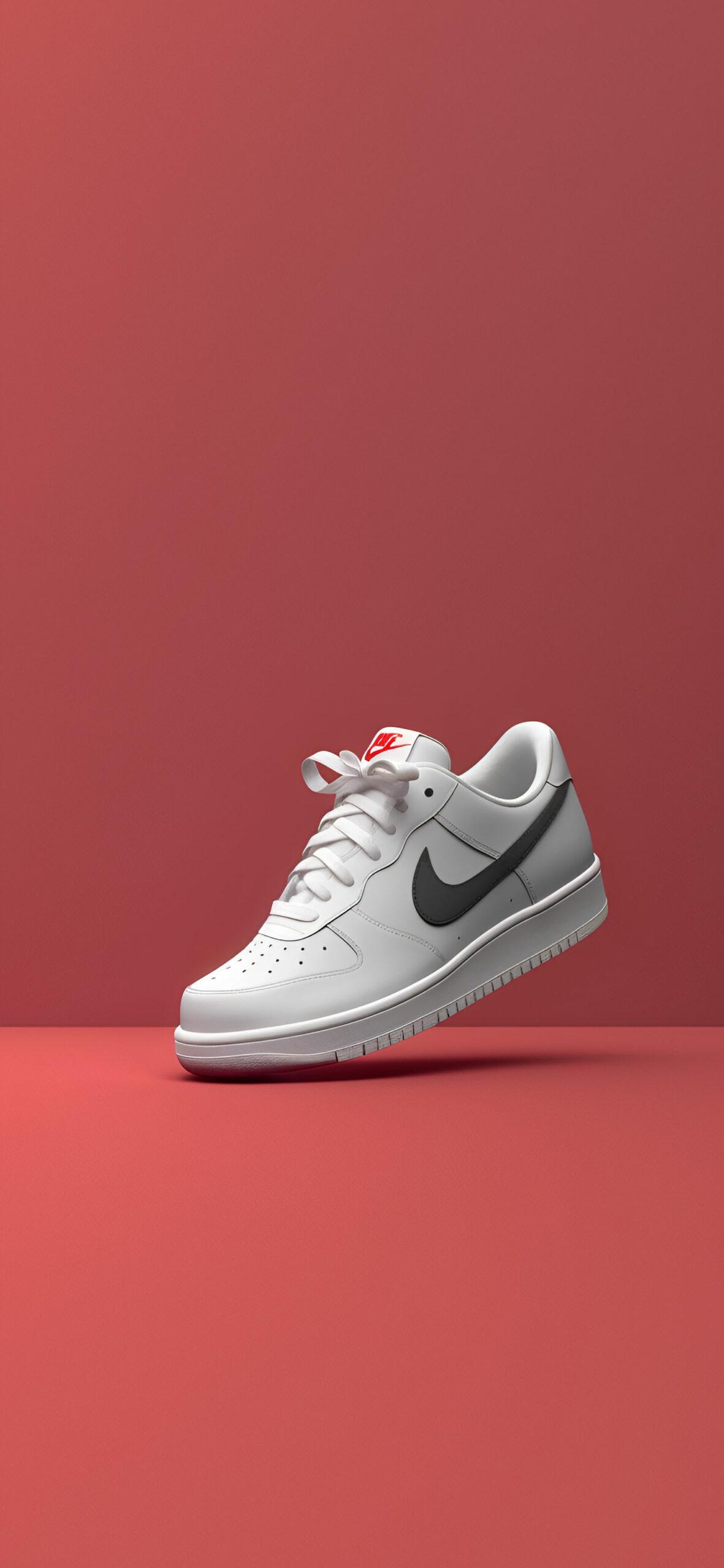 White Nike Air Force Red Wallpaper For iPhone