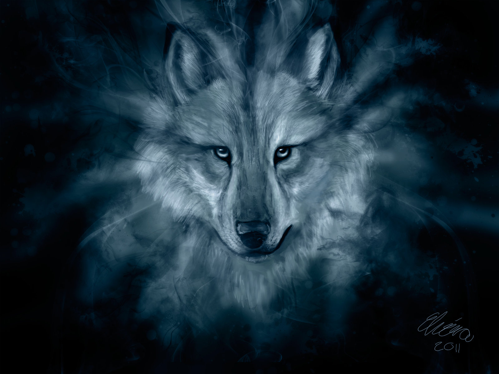 Blue wolf wallpaper  Wolf wallpaper Spirit animal art Wolf background