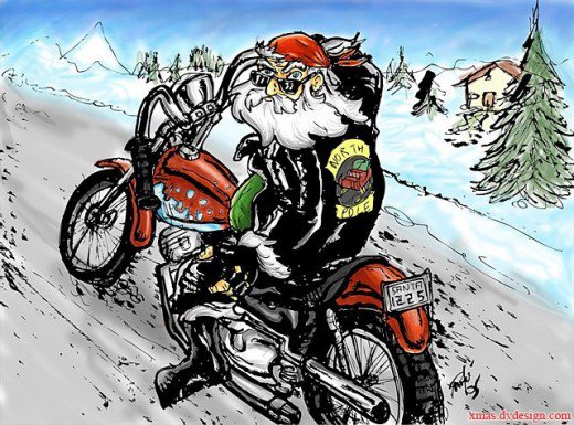Motorcycle Santa Christmas Wallpapers