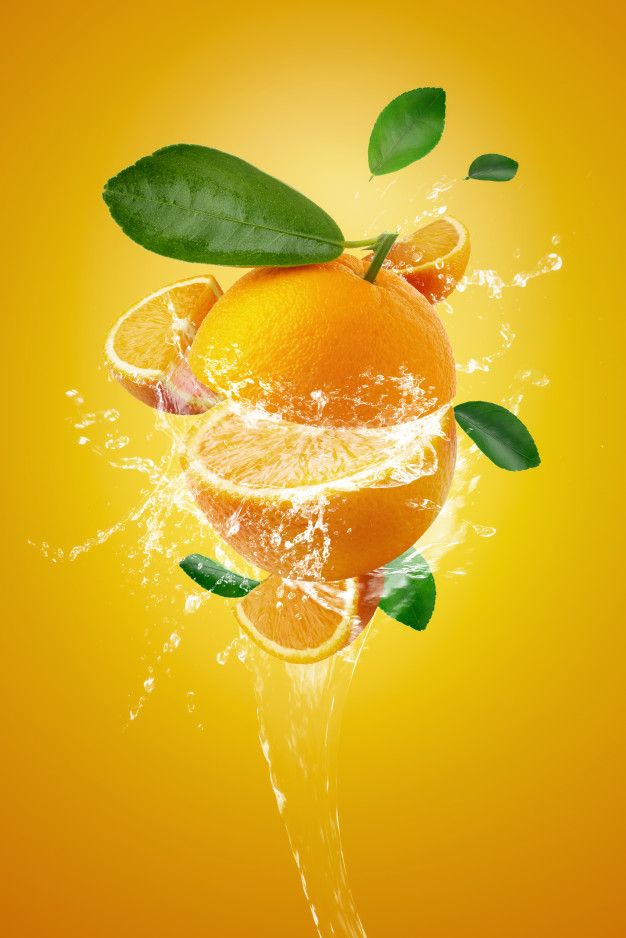 Premium Photo Water Splashing On Fresh Sliced Oranges And Orange