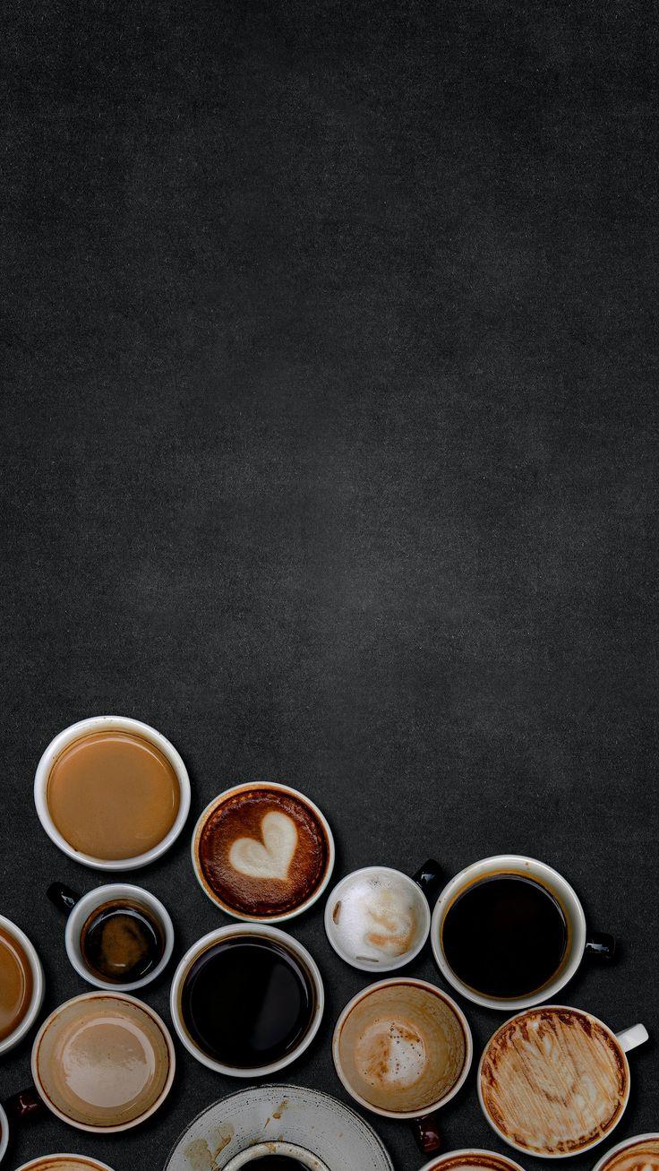 Illustration Of Coffee Cups On A Black Textured