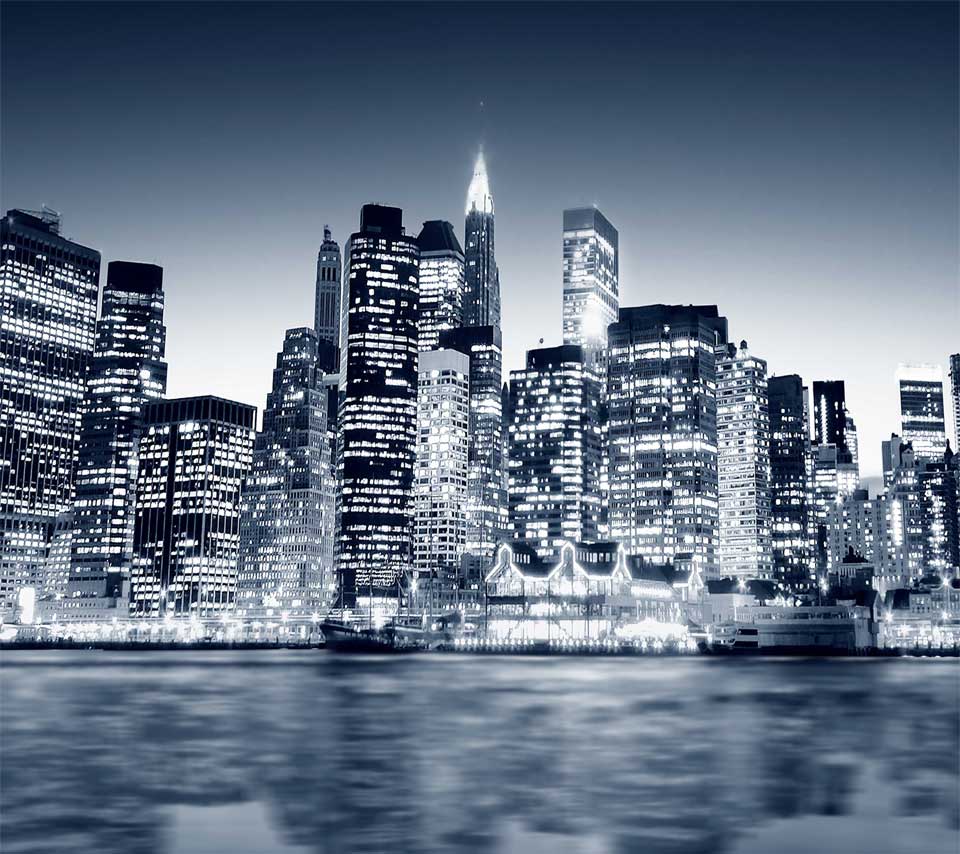 Manhattan City Black White Monochrome Modern New York Usa Wallpaper