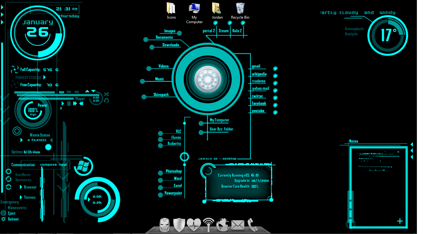 Viewing Gallery For   Iron Man Jarvis Theme For Windows 7