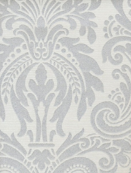 Shiny Silver And Cream Damask Wallpaper Styled Shoot Show Stand