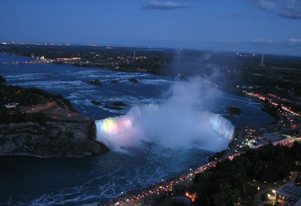 Wallpaper Niagara Falls at Night 1022x700