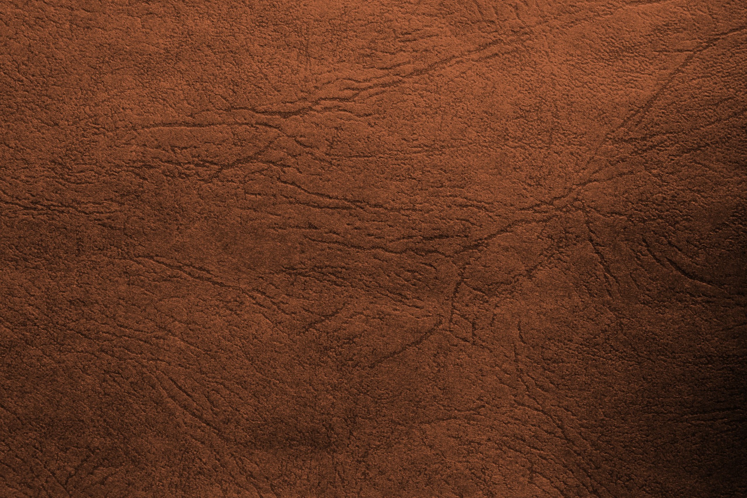 A close-up view of a textured brown leather background, showcasing its rich, earthy tones and subtle graining