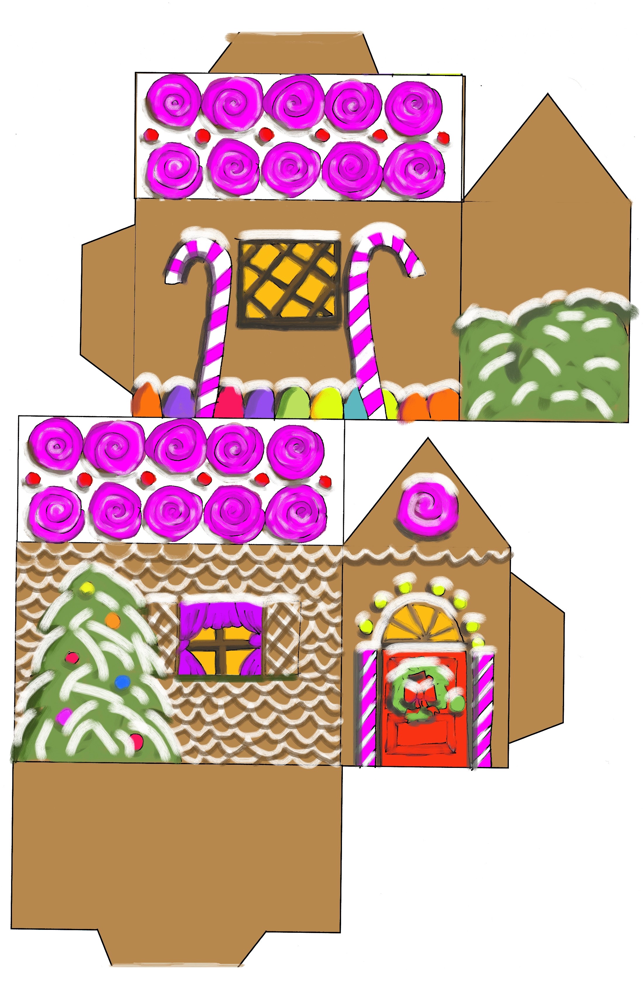 Gingerbread House Coloring S Printable Wallpaper