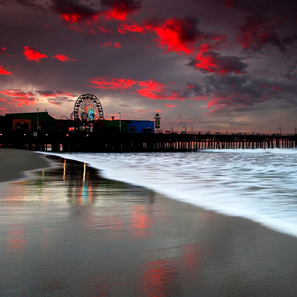 Santa Monica Beach Pier Sunrise