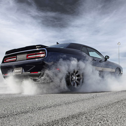 Black Dodge Challenger Srt Hellcat Burnout Wallpaper For iPhone