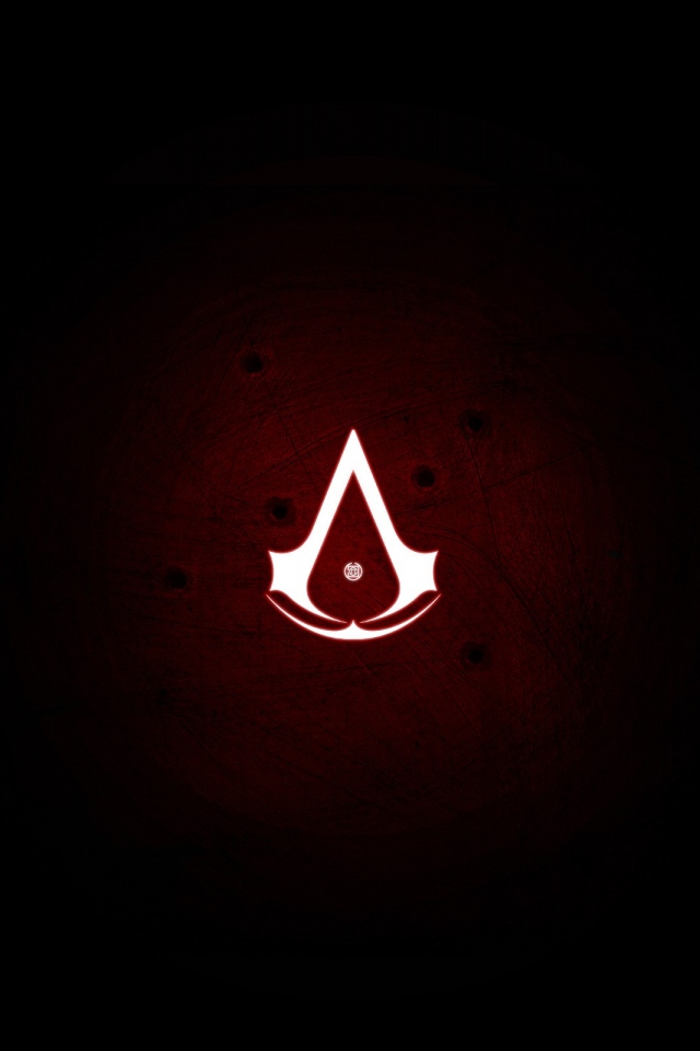Wallpaper Assassins Creed Symbol Red Background