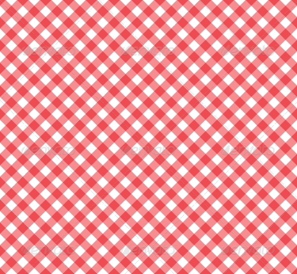 Gingham Pattern In Red And White Background Decorative