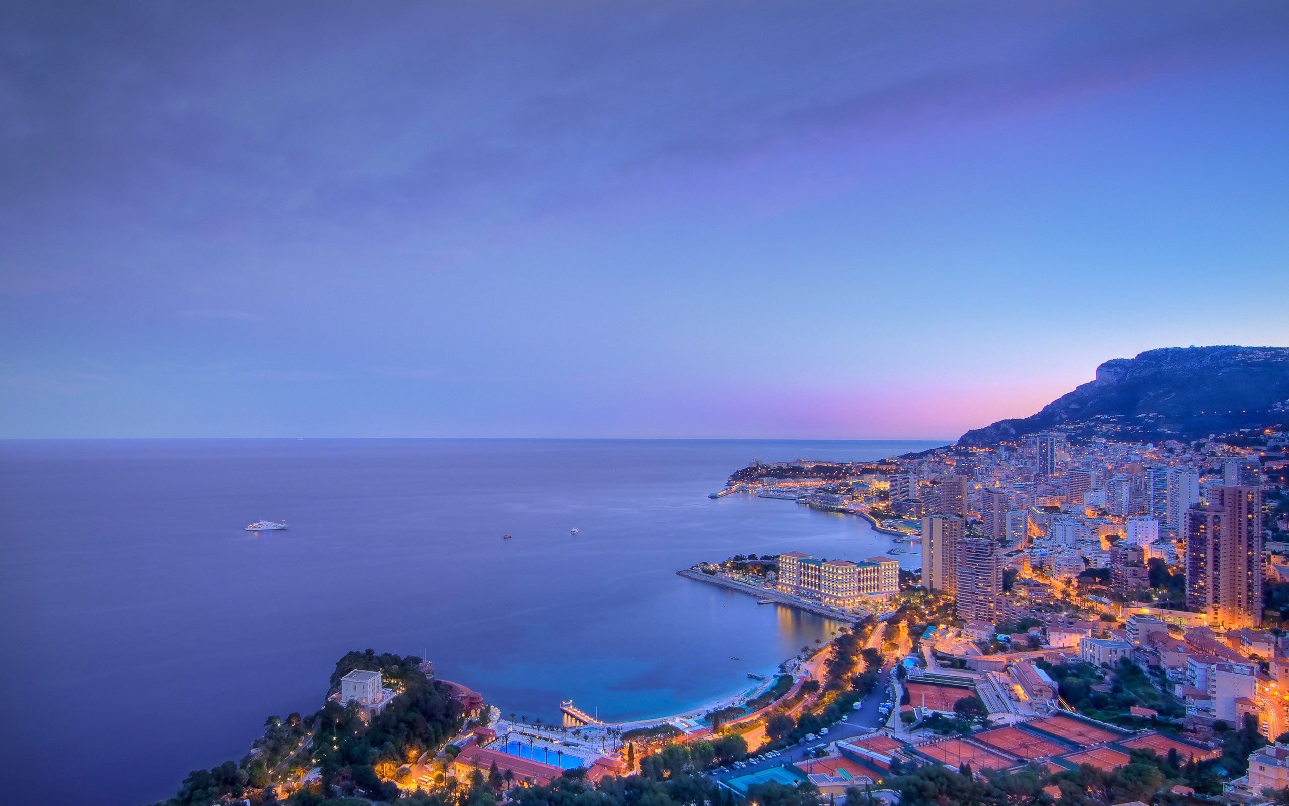 Monaco In Twilight HD Wallpaper