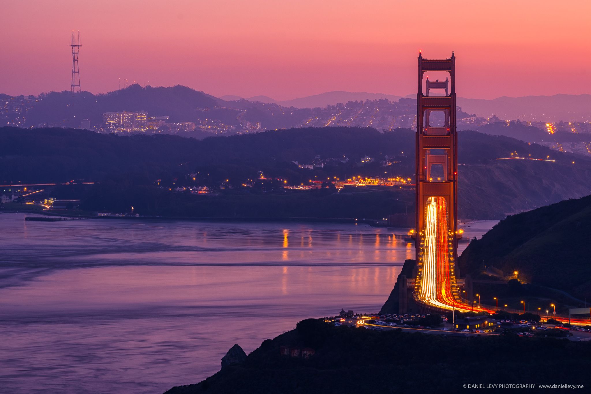 San Francisco And The Golden Gate Bridge At Sunset By Daniel