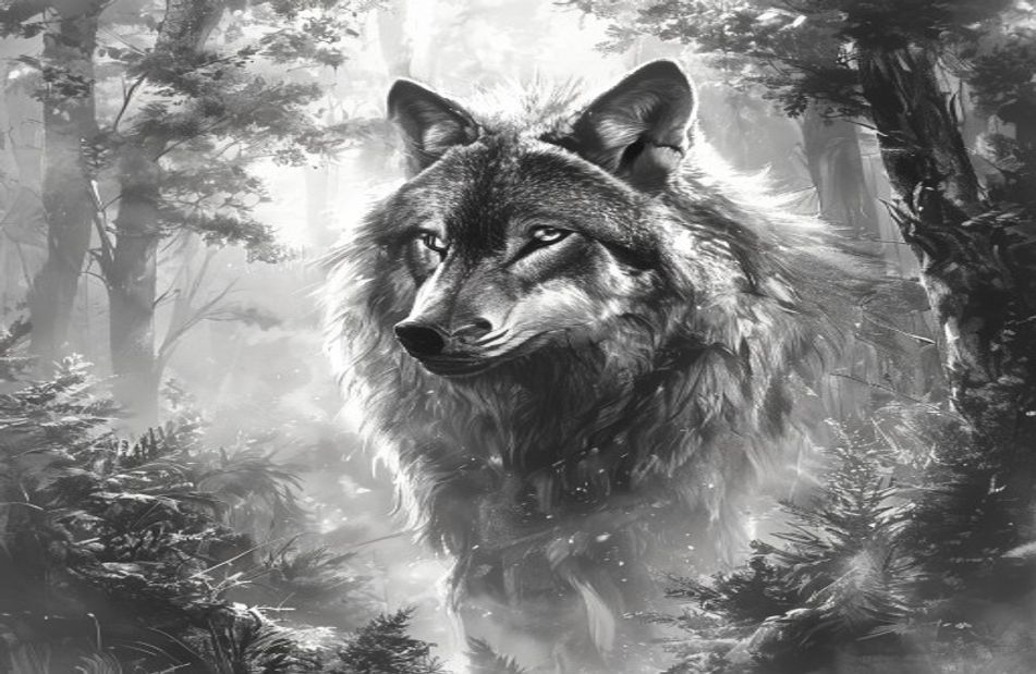 Black And White Wolf Wallpaper