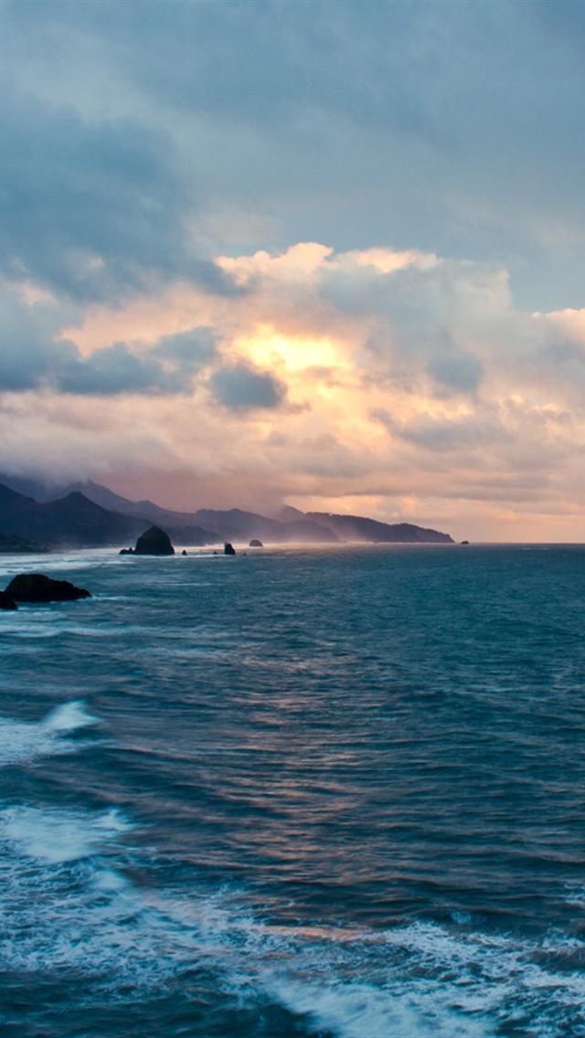 Oregon Coast Sunset iPhone 5 backgrounds HD