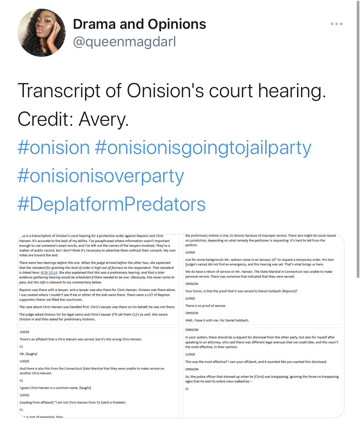 Transcripts of Onions court hearing Onision 1242x1477