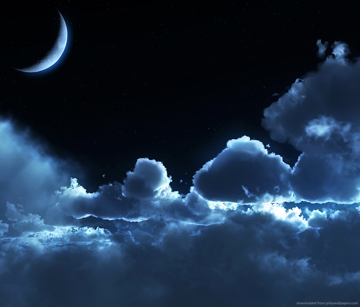 Nights Clouds In Dark Blue Wallpaper