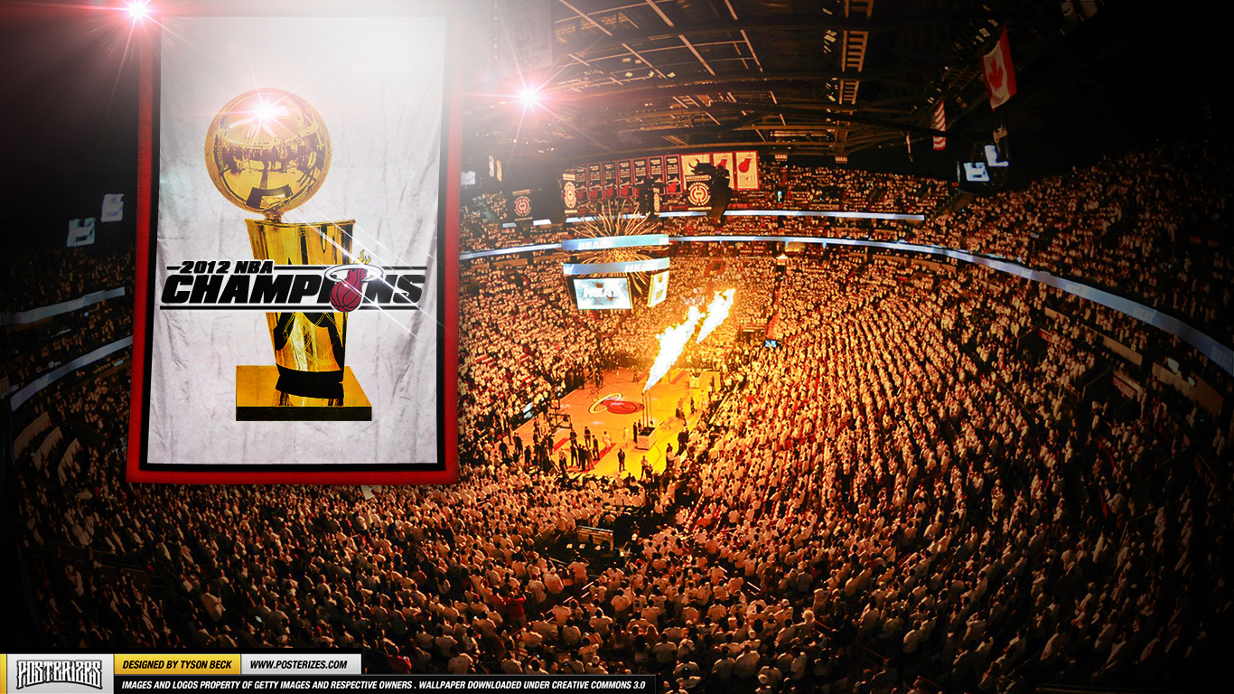 Miami Heat Nba Championship Banner Wallpaper