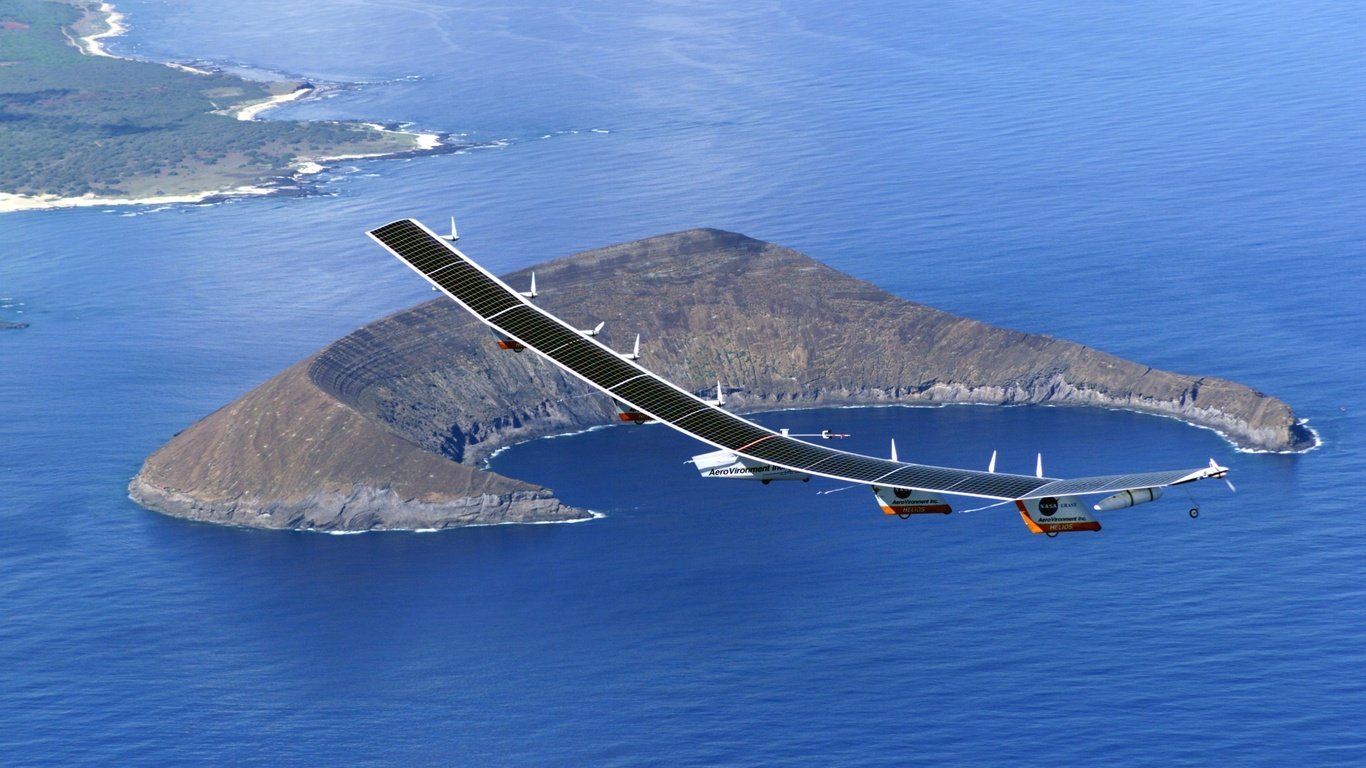 wallpapers Nasa pathfinder unmanned aircraft solar panels island 1366x768