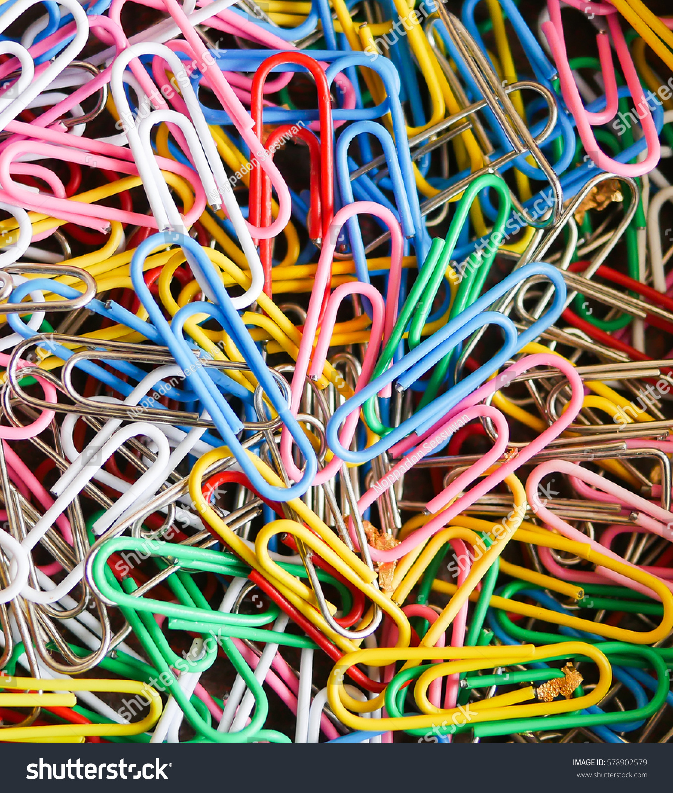 Pile Colorful Paperclip Background Royalty Stock Image