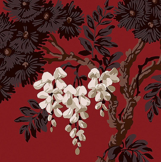Wisteria Wallpaper A Climbing Print In Black And Taupe With