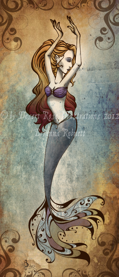 Vintage Mermaid Wallpaper A By