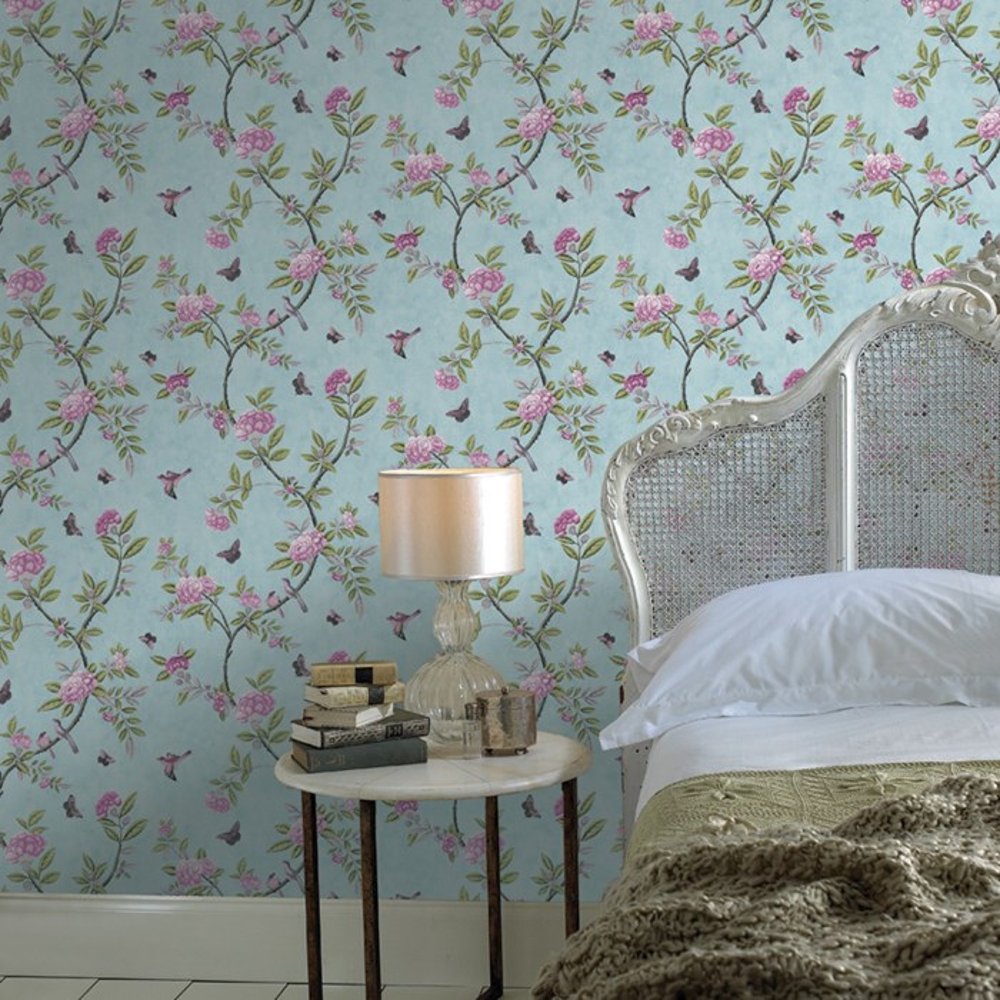  Wallpaper Graham Brown Chinoiserie Birds Butterfly Floral
