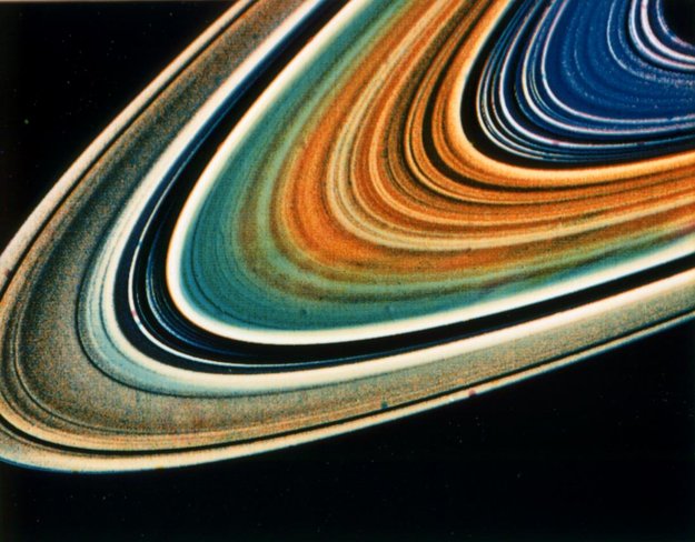 Enhanced Colour Image Of Saturn S Rings